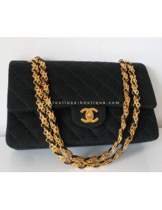 SAC CHANEL CLASSIQUE JERSEY NOIR