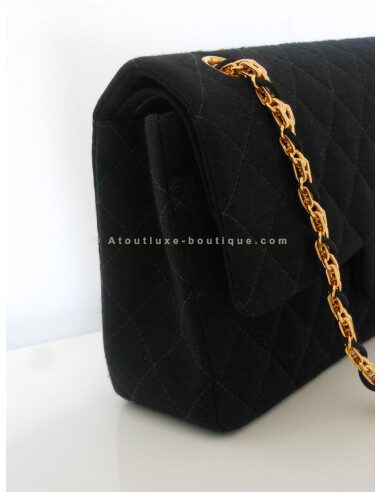 SAC CHANEL CLASSIQUE JERSEY NOIR