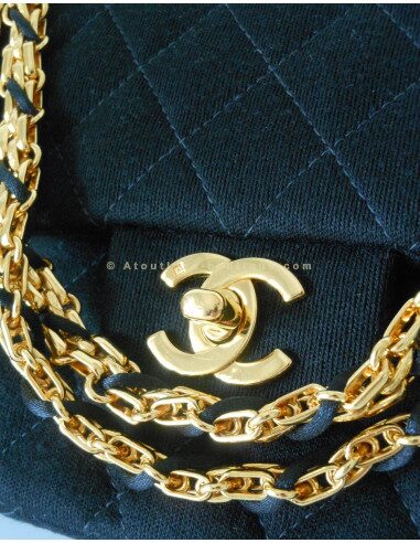 SAC CHANEL CLASSIQUE JERSEY NOIR
