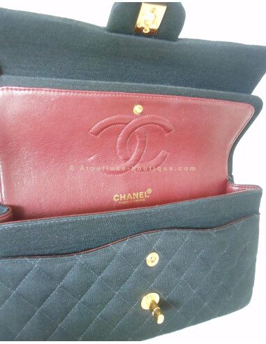 SAC CHANEL CLASSIQUE JERSEY NOIR