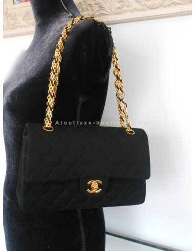 SAC CHANEL CLASSIQUE JERSEY NOIR