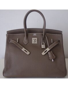 Sac Hermes Birkin 35 étoupe 2