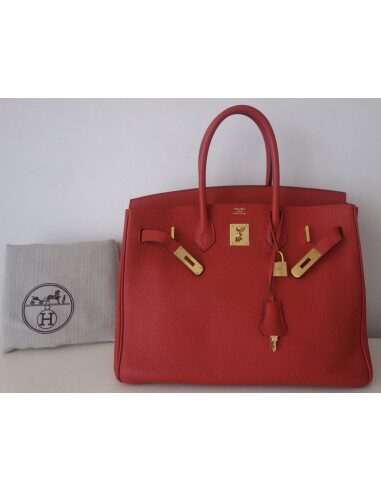 Sac Hermes Birkin 35 rouge