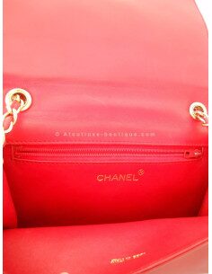 SAC CHANEL POMPON VINTAGE ROUGE 2