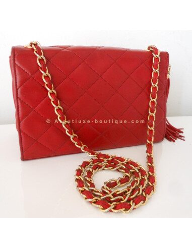 SAC CHANEL POMPON VINTAGE ROUGE