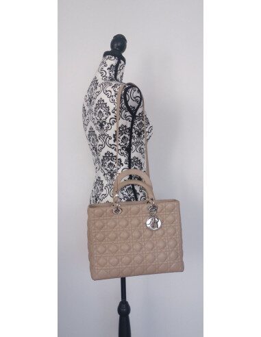 Sac Lady Dior Gm beige + pochette