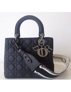 Sac Lady Dior cuir noir médium