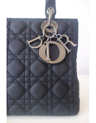 Sac Lady Dior cuir noir médium