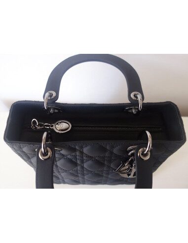 Sac Lady Dior cuir noir médium