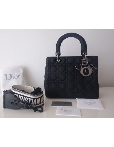 Sac Lady Dior cuir noir médium
