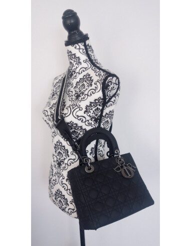 Sac Lady Dior cuir noir médium