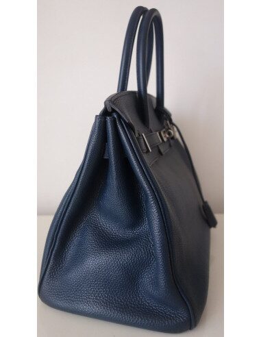 sac Hermès Birkin 35 bleu abysse