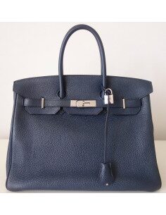 sac Hermès Birkin 35 bleu abysse