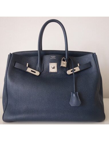 sac Hermès Birkin 35 bleu abysse