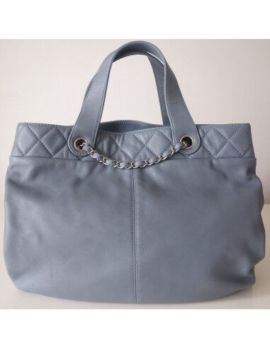 Sac Chanel shopping bleu jean