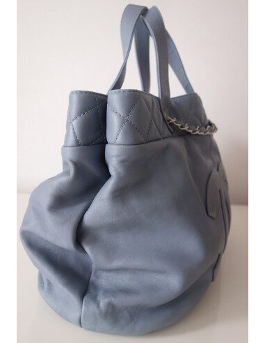 Sac Chanel shopping bleu jean