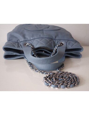 Sac Chanel shopping bleu jean