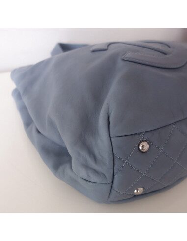 Sac Chanel shopping bleu jean