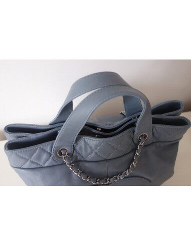 Sac Chanel shopping bleu jean
