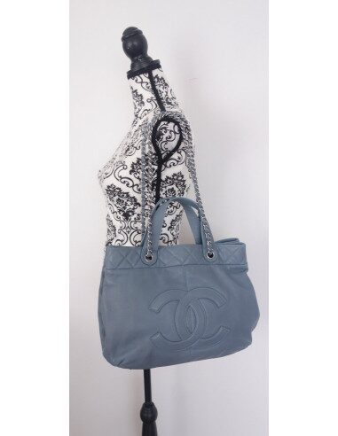 Sac Chanel shopping bleu jean