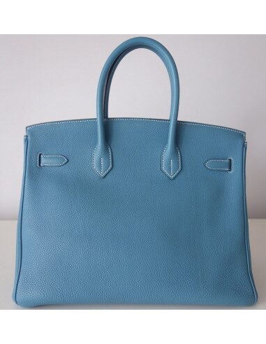 Sac Hermes Birkin 35 bleu jean