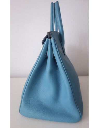 Sac Hermes Birkin 35 bleu jean