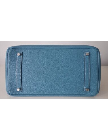 Sac Hermes Birkin 35 bleu jean