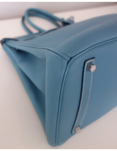 Sac Hermes Birkin 35 bleu jean