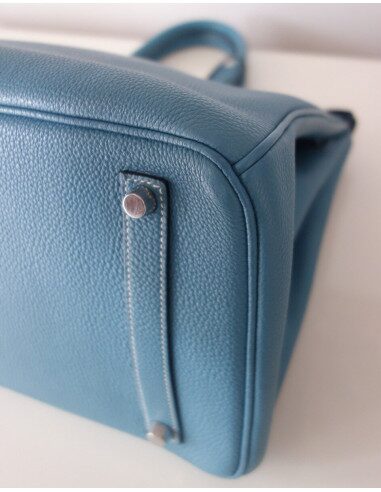 Sac Hermes Birkin 35 bleu jean