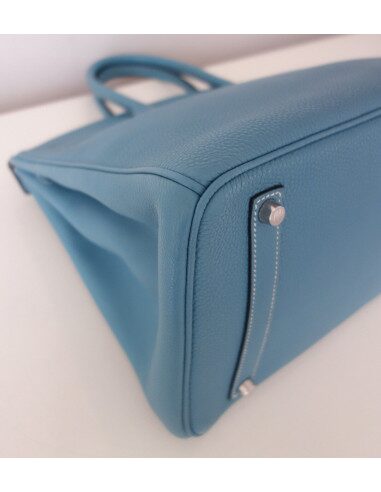 Sac Hermes Birkin 35 bleu jean