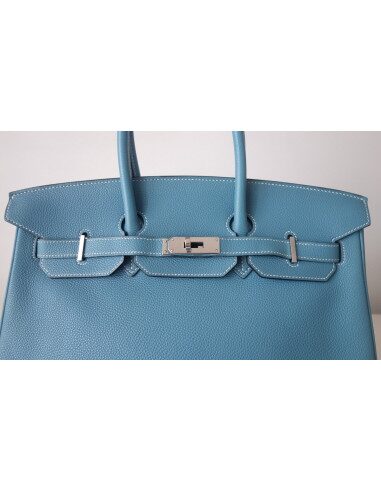 Sac Hermes Birkin 35 bleu jean