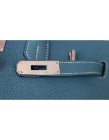 Sac Hermes Birkin 35 bleu jean