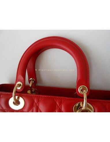 SAC LADY DIOR ROUGE GRAND MODELE