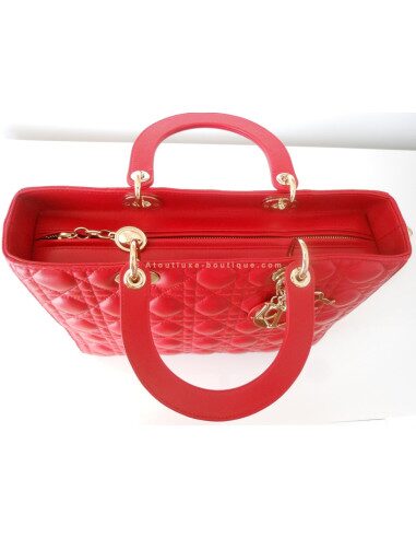 SAC LADY DIOR ROUGE GRAND MODELE