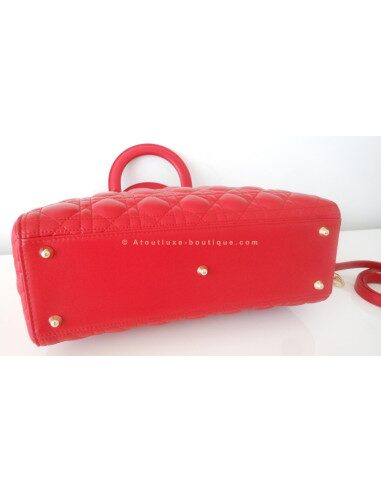 SAC LADY DIOR ROUGE GRAND MODELE