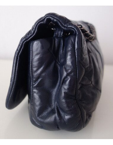 Sac Chanel à rabat bleu