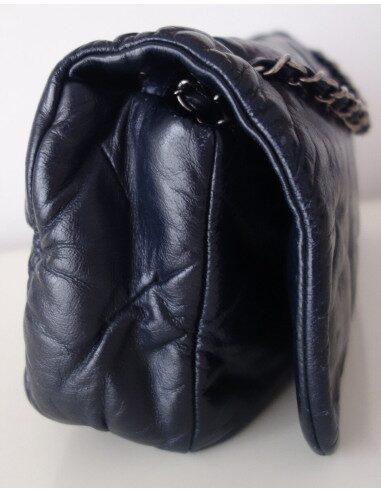 Sac Chanel à rabat bleu