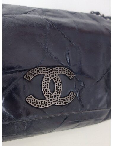 Sac Chanel à rabat bleu