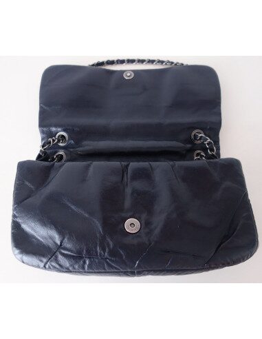 Sac Chanel à rabat bleu