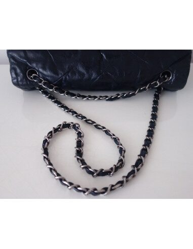 Sac Chanel à rabat bleu