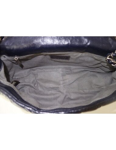 Sac Chanel à rabat bleu