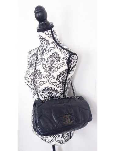 Sac Chanel à rabat bleu