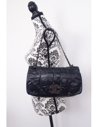 Sac Chanel à rabat bleu
