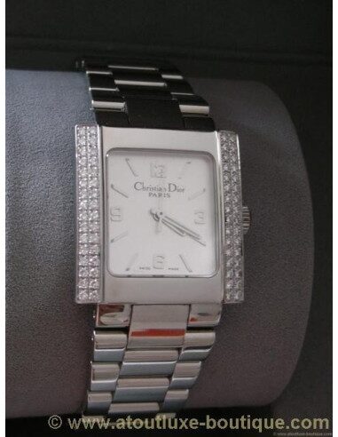 MONTRE DIOR RIVA SPARKLING TAILLE M BRACELET ACIER