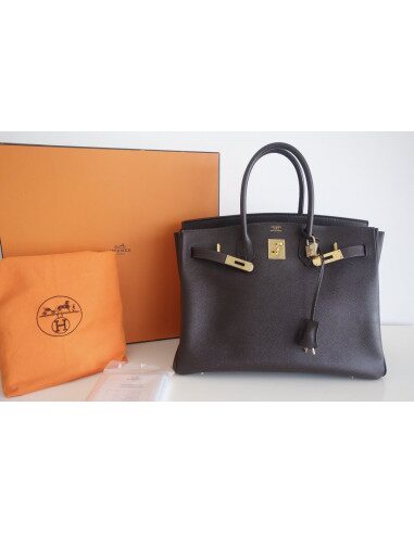 Sac Hermes Birkin 35 Epsom marron