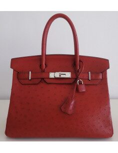 Sac Hermes Birkin 30 autruche 2