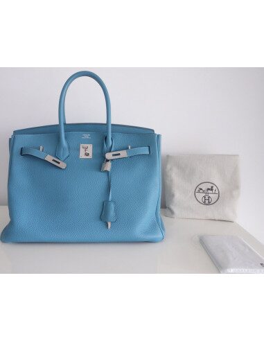 Sac Hermes Birkin 35 bleu