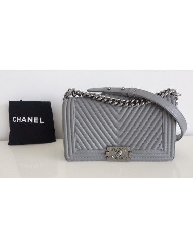 sac Chanel Boy gris