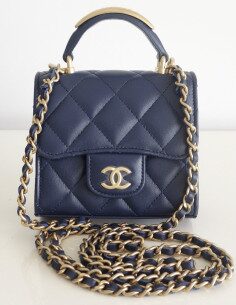 Mini Sac Chanel Classique bleu marine 2