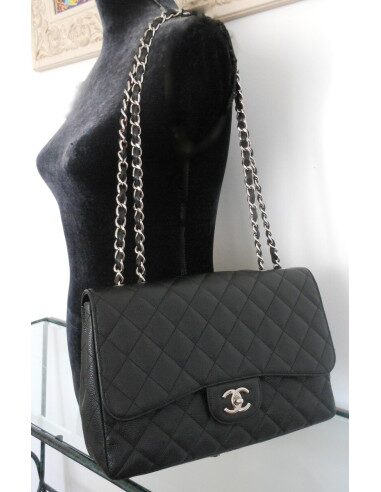 SAC CHANEL TIMELESS GRAND MODELE NOIR CAVIAR